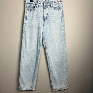 Old Navy High Rise G Loose Wide Leg Jeans Tall Light Wash Denim Size 10 34" Ins‎